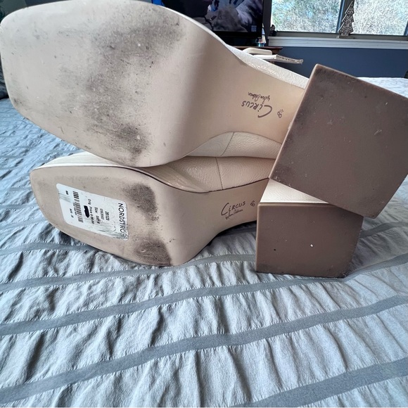 CIRCUS NY BY SAM EDELMAN Khiara Faux Leather Ivory Flared Heel Mary Janes 8.5 - Picture 7 of 8